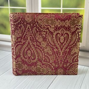 Vintage Photo 50 Page Album Book Burgundy Paisley Gold